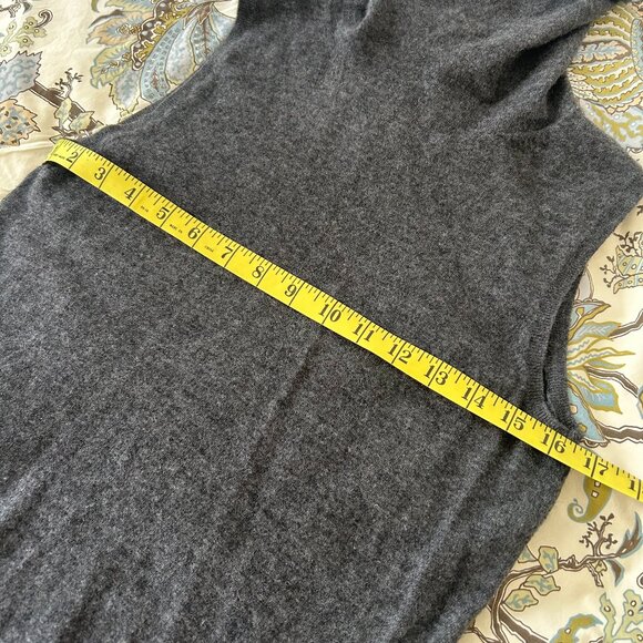 FTC 100% Cashmere Dark Heather Gray Funnel Neck Tank Top Size Medium so soft! - Picture 4 of 7